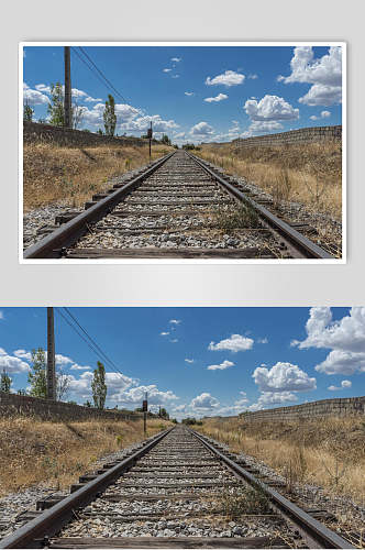 老旧废弃铁路风景高清图片