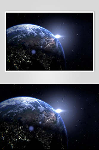 蓝色星球地球宇宙曙光图片