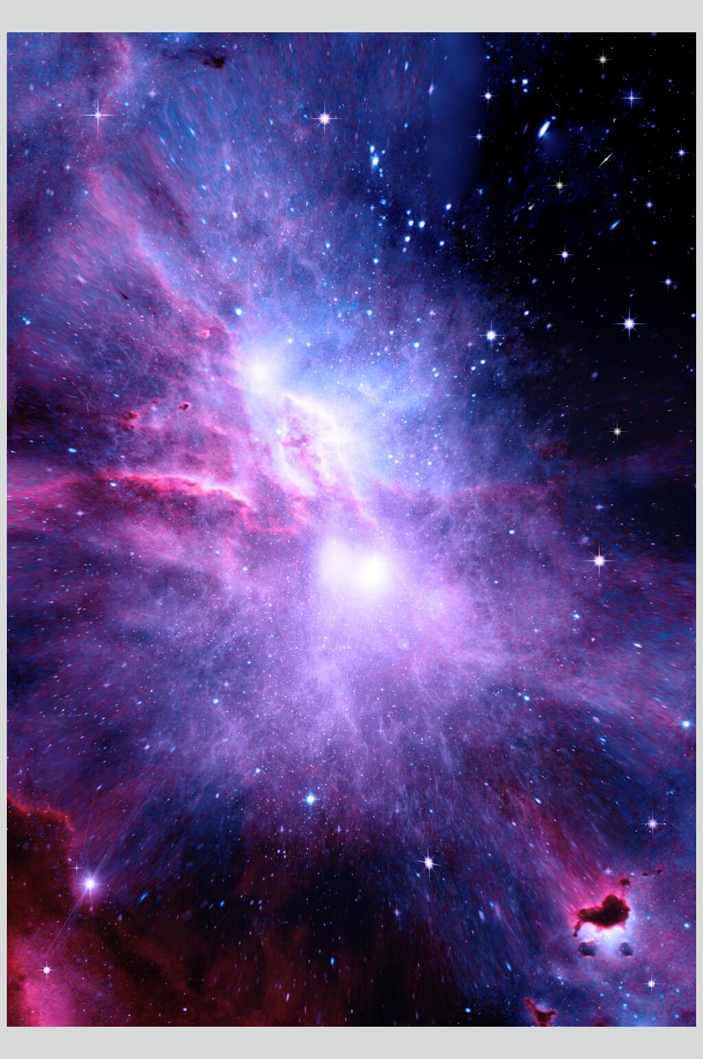 发光绚丽紫色梦幻星空摄影图素材