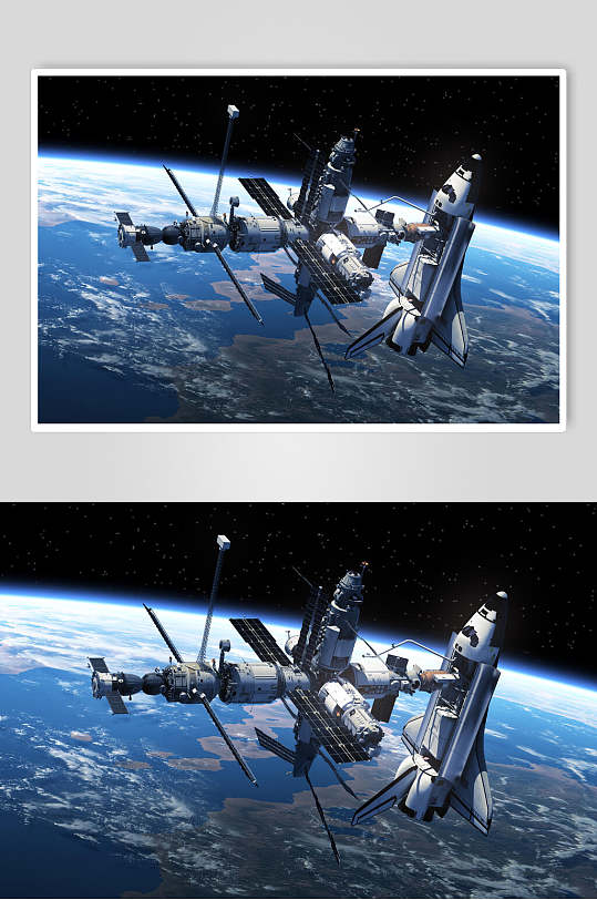 高端空间站航天科技人造卫星高清摄影图片
