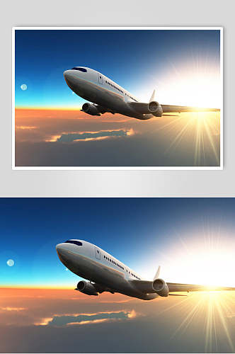 客运客机民航飞机云层中飞行的飞机