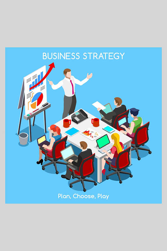 微粒高光时刻体商务会议矢量插画素材-众图网