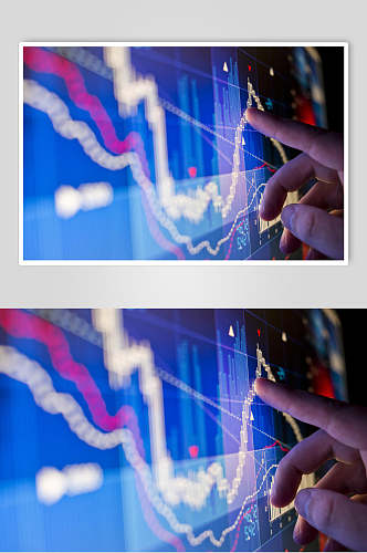 蓝色股票期货走势图高清摄影图片