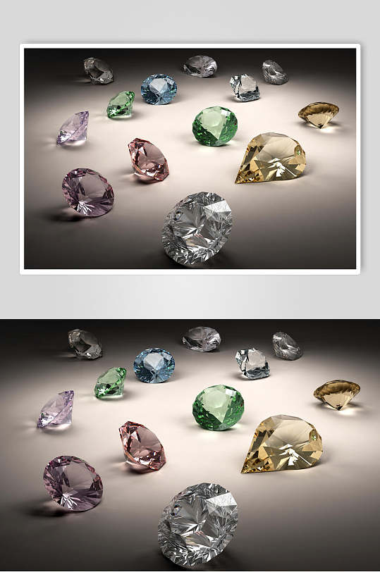 多种色彩钻石钻戒饰品高清图片