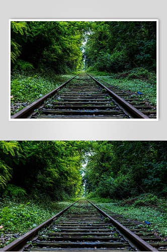森系铁路风景高清图片