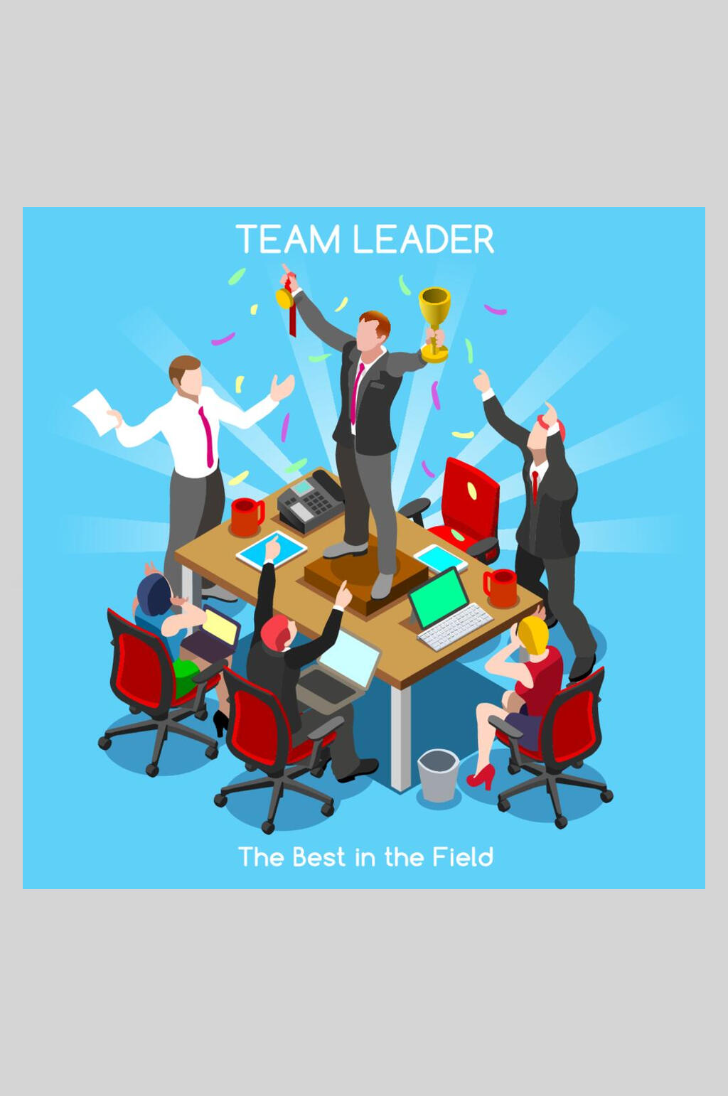 微粒高光时刻体团队首领矢量插画素材素材