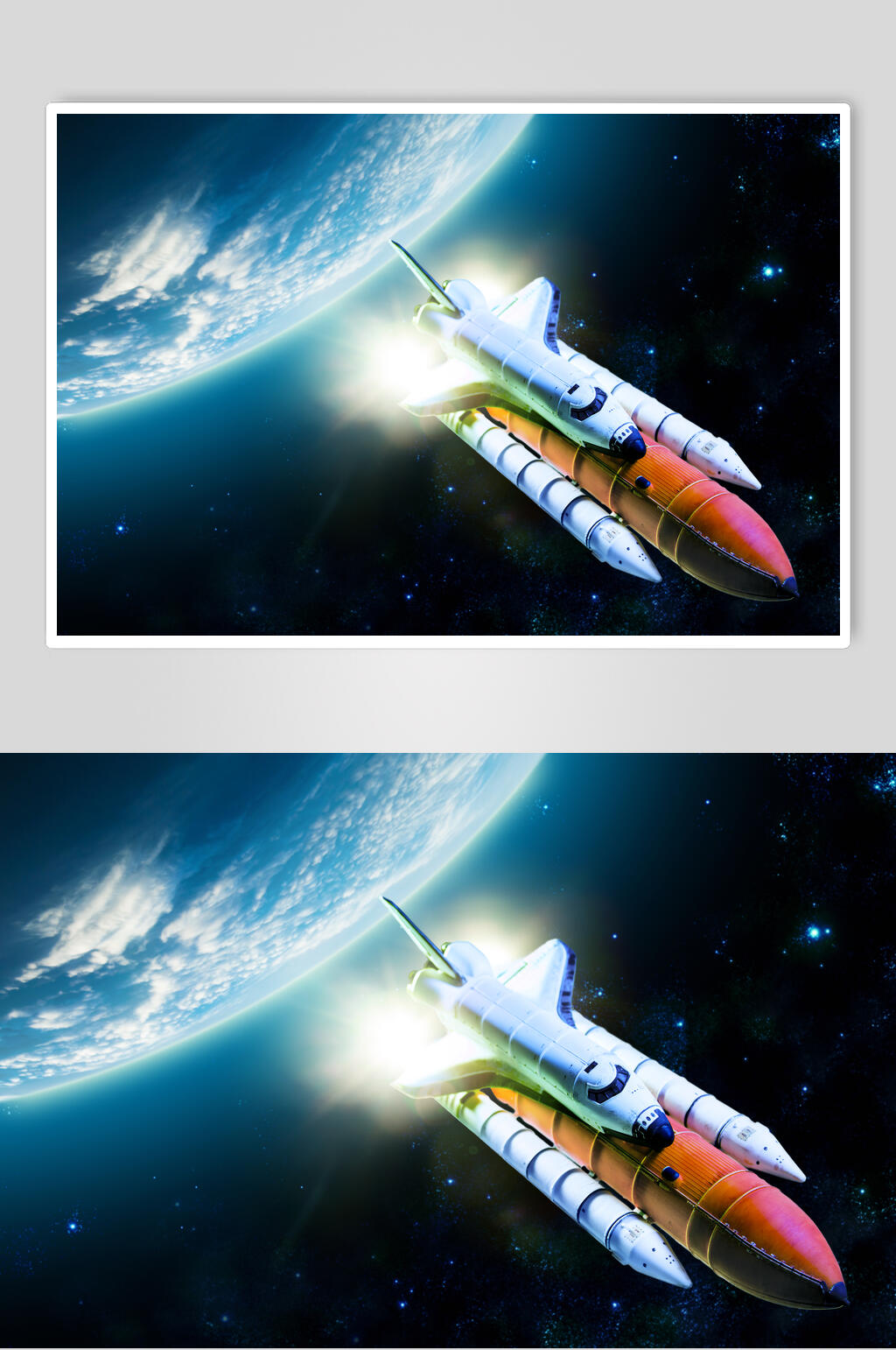 蓝色空间站航天科技人造卫星高清图片素材