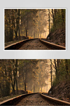 弯道铁路风景高清图片