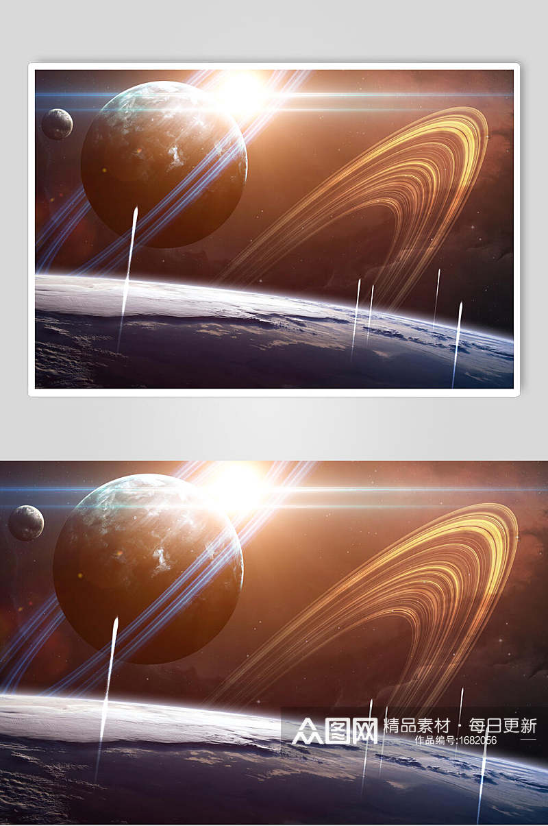 太空星球星球星系摄影视觉素材