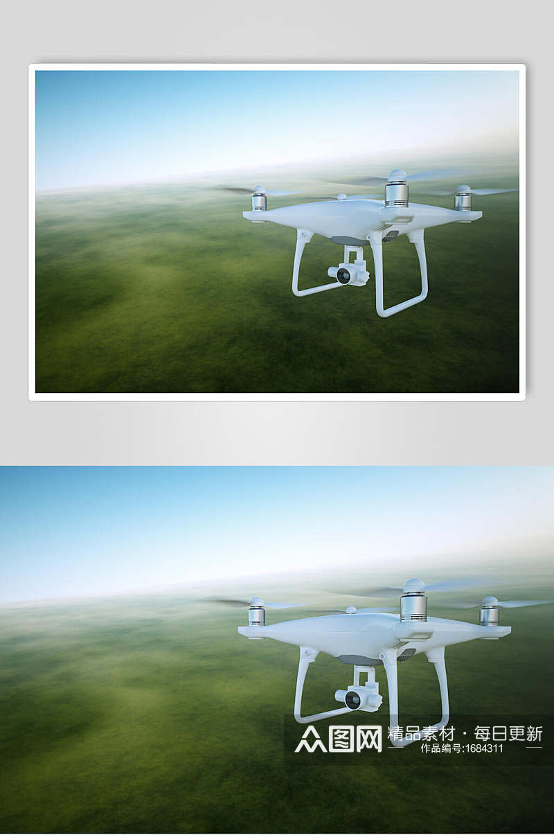 绿色草地无人机空中飞行图片素材