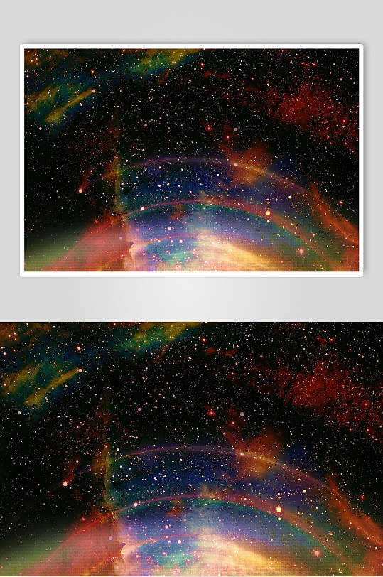 彩虹星系星空背景高清图片