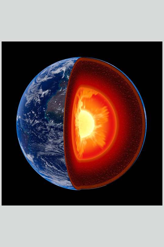 地球切面高清图片