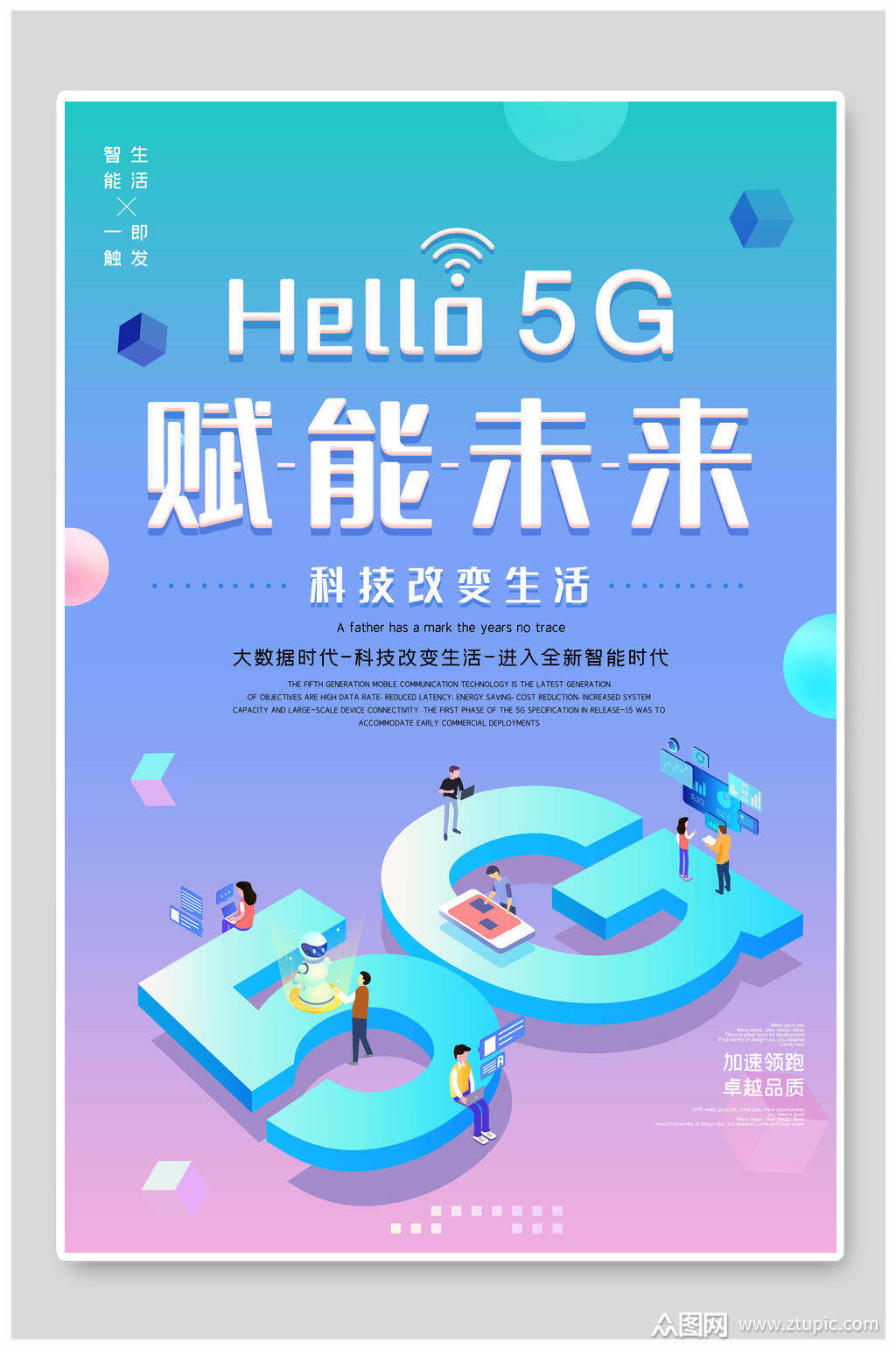 你好5g赋能未来科技海报