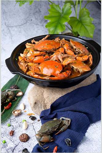 海鲜大闸蟹干锅香锅食品图片