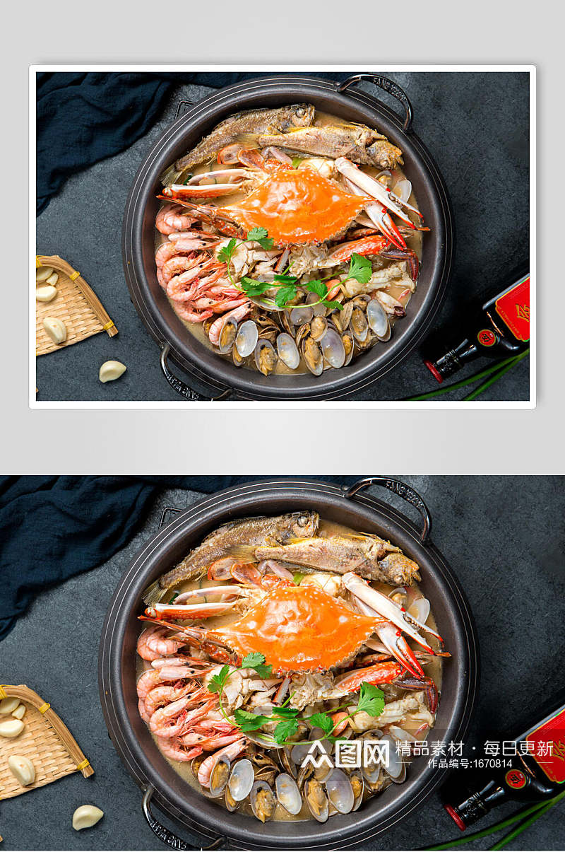 干锅香锅海鲜高清图片素材
