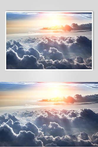 天空云层日出双幅摄影视觉图