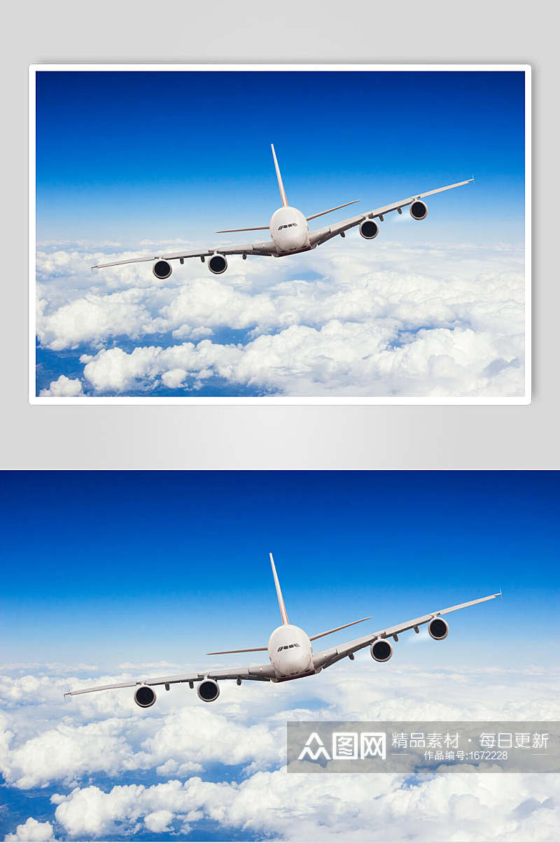 大气云层客机民航飞机摄影图素材
