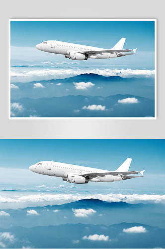 蓝天飞翔客运客机民航飞机图片