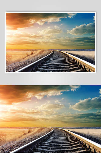 清新铁路风景摄影高清图片
