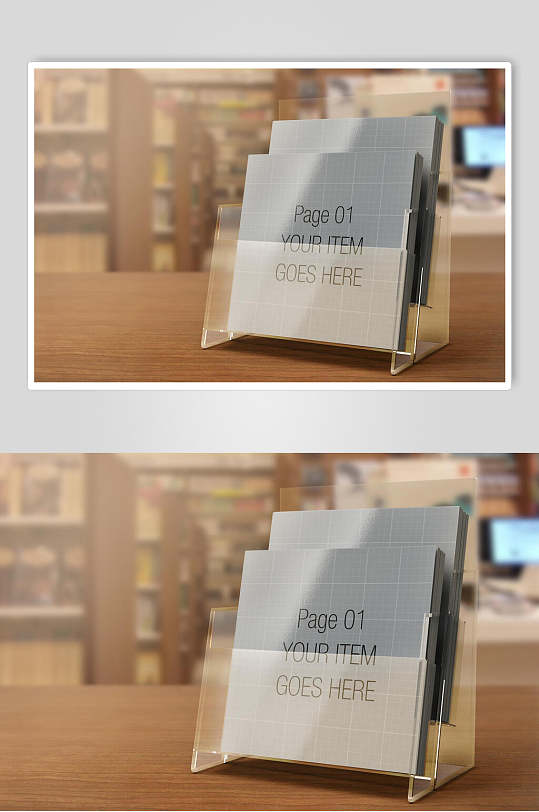 图书馆书籍画册相册贴图样机