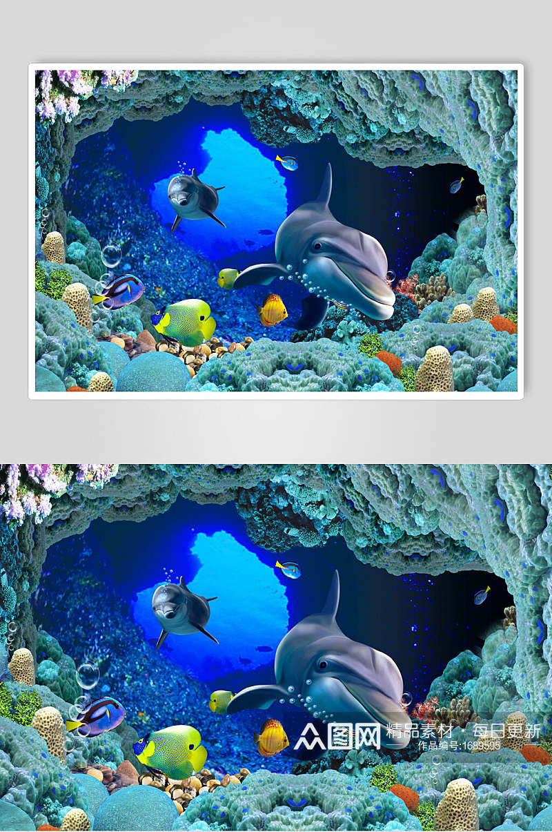 海洋动物海洋世界海底世界D立体图海报素材