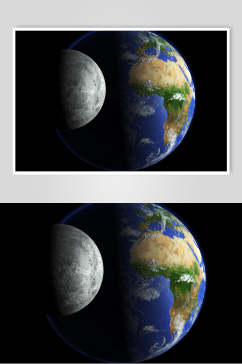 兔爷爷的素材铺子地球和月球摄影视觉
