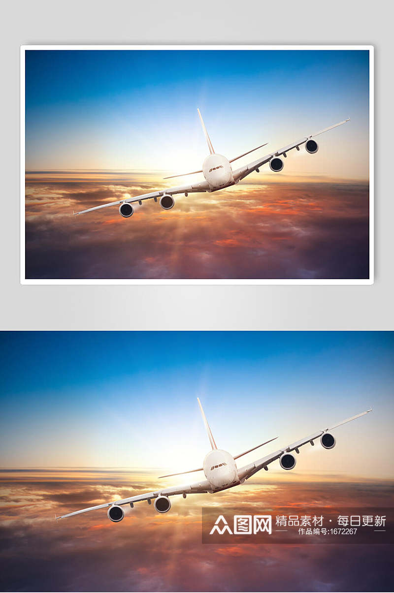 民用飞机民航航空风景摄影图素材