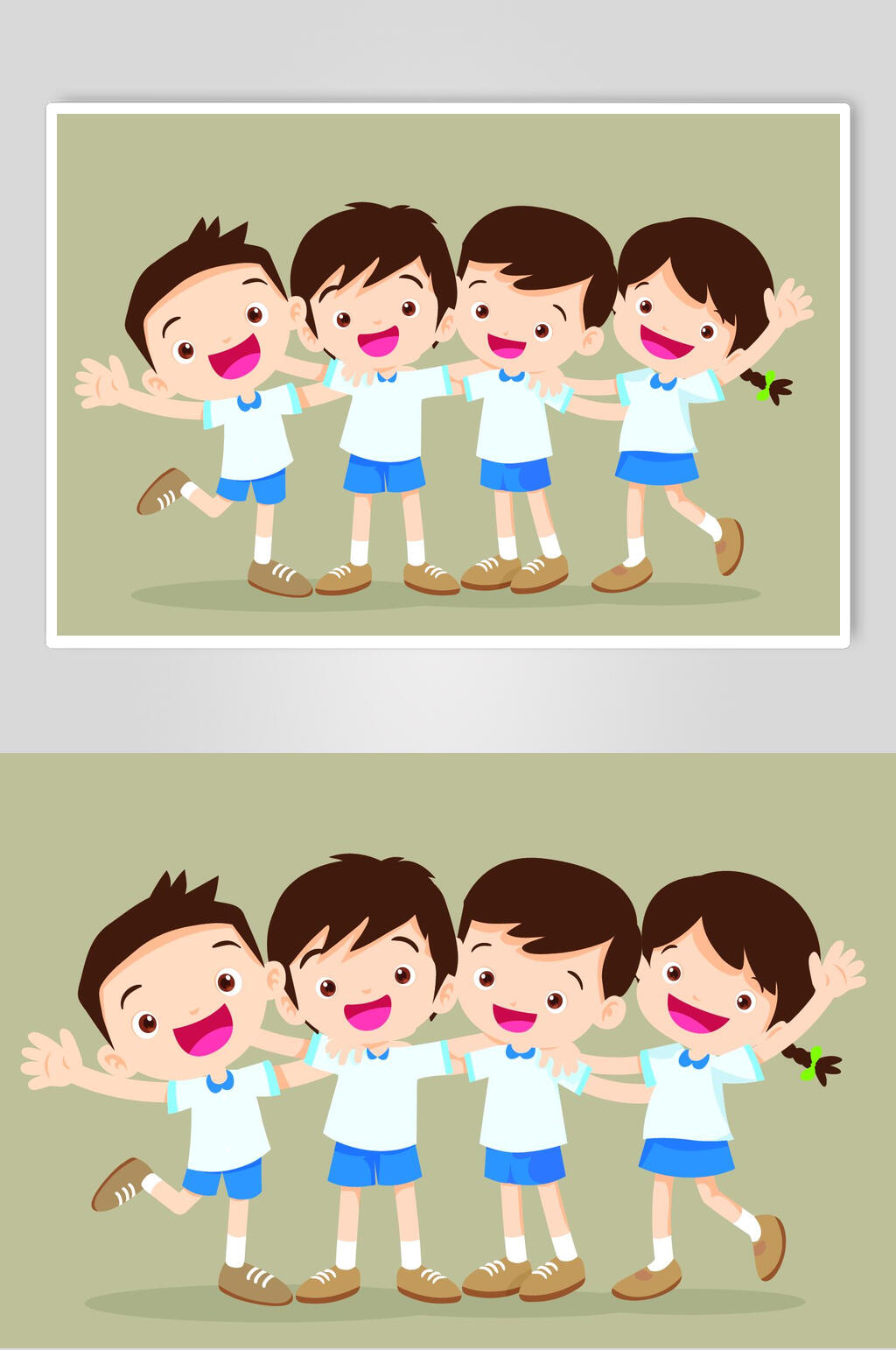卡通欢乐儿童插画素材
