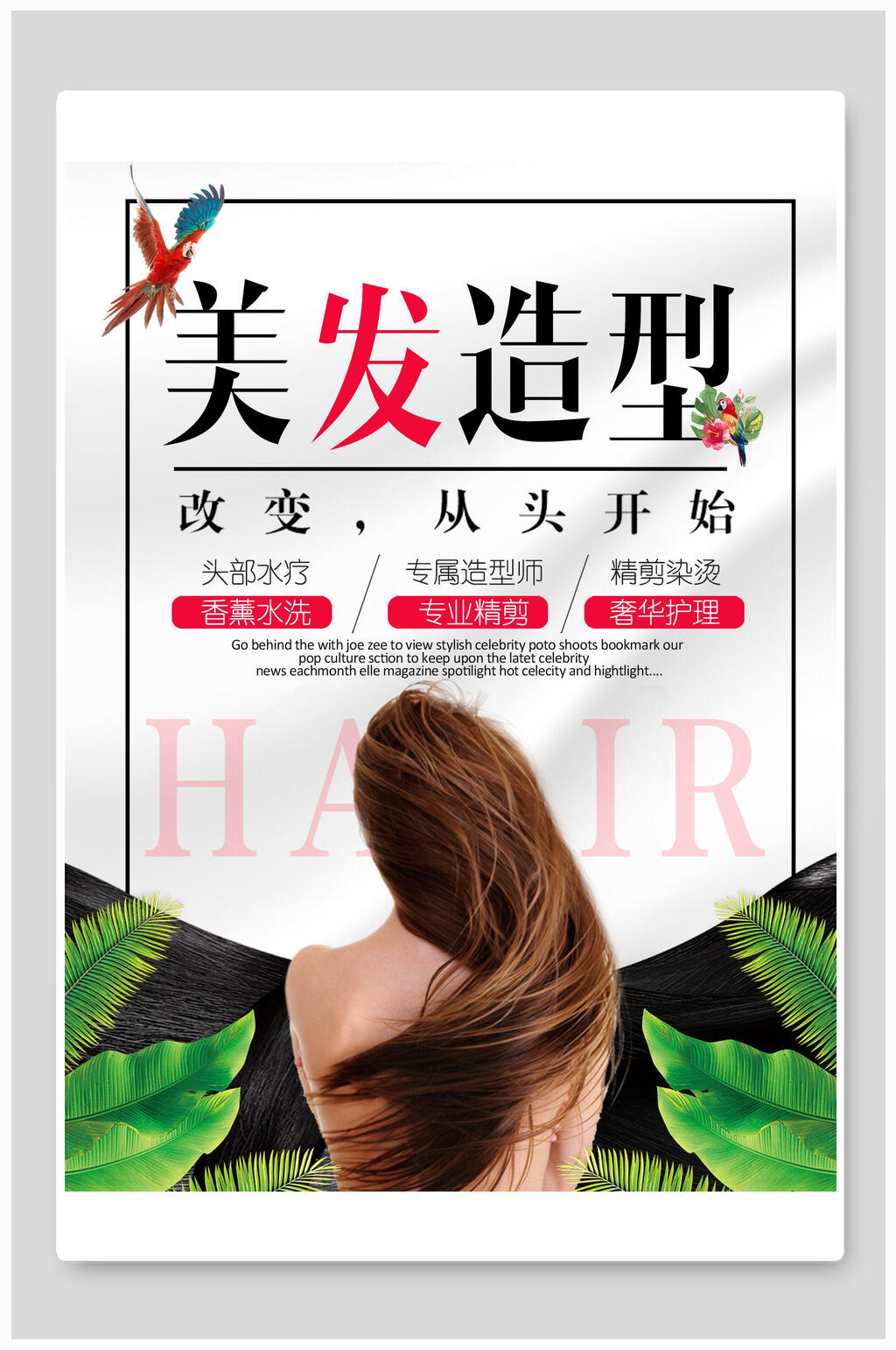 美发造型整形美容海报素材