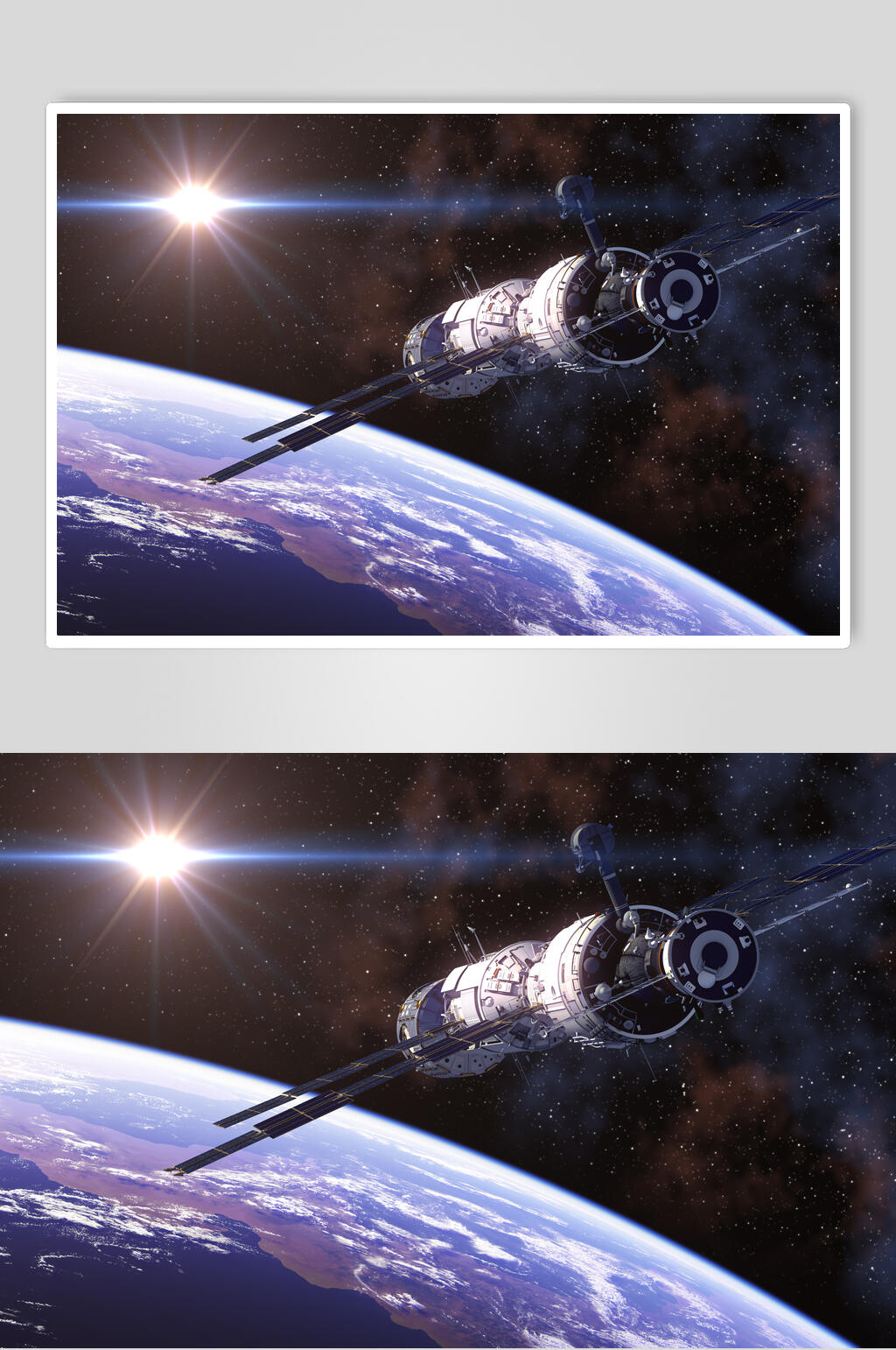 炫彩时尚空间站航天科技人造卫星图片素材