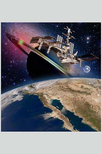 星球空间站航天科技人造卫星高清图片