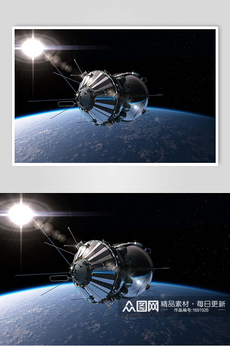 创意空间站航天科技人造卫星图片素材