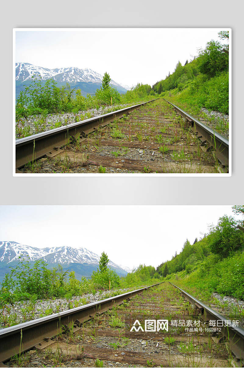 荒凉铁路风景高清图片素材