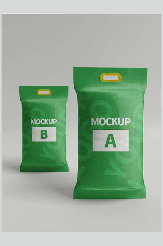 绿色大米包装样机效果图