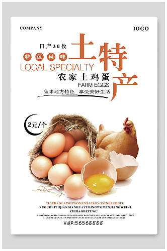 美食土特产土鸡蛋海报设计