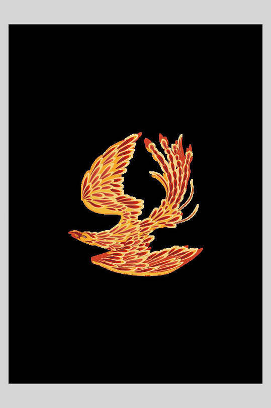 浴火凤凰矢量插画素材