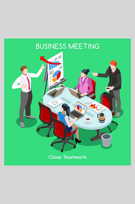 绿色微粒高光时刻体商务会议矢量素材-众图网