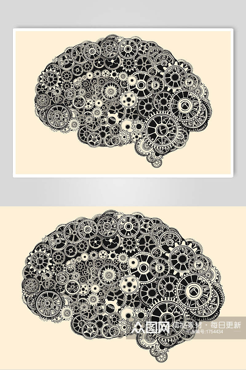 大脑工业朋克风格元素素材素材