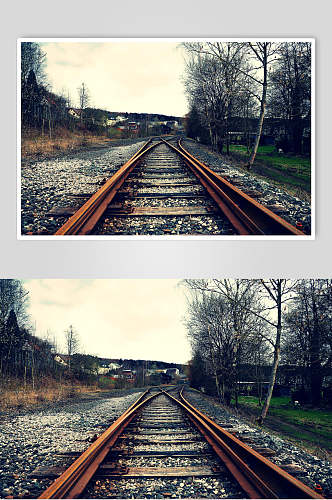 水墨铁路风景高清图片