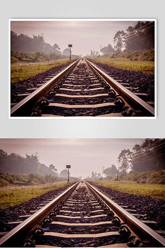 铁路风景远景高清摄影图片