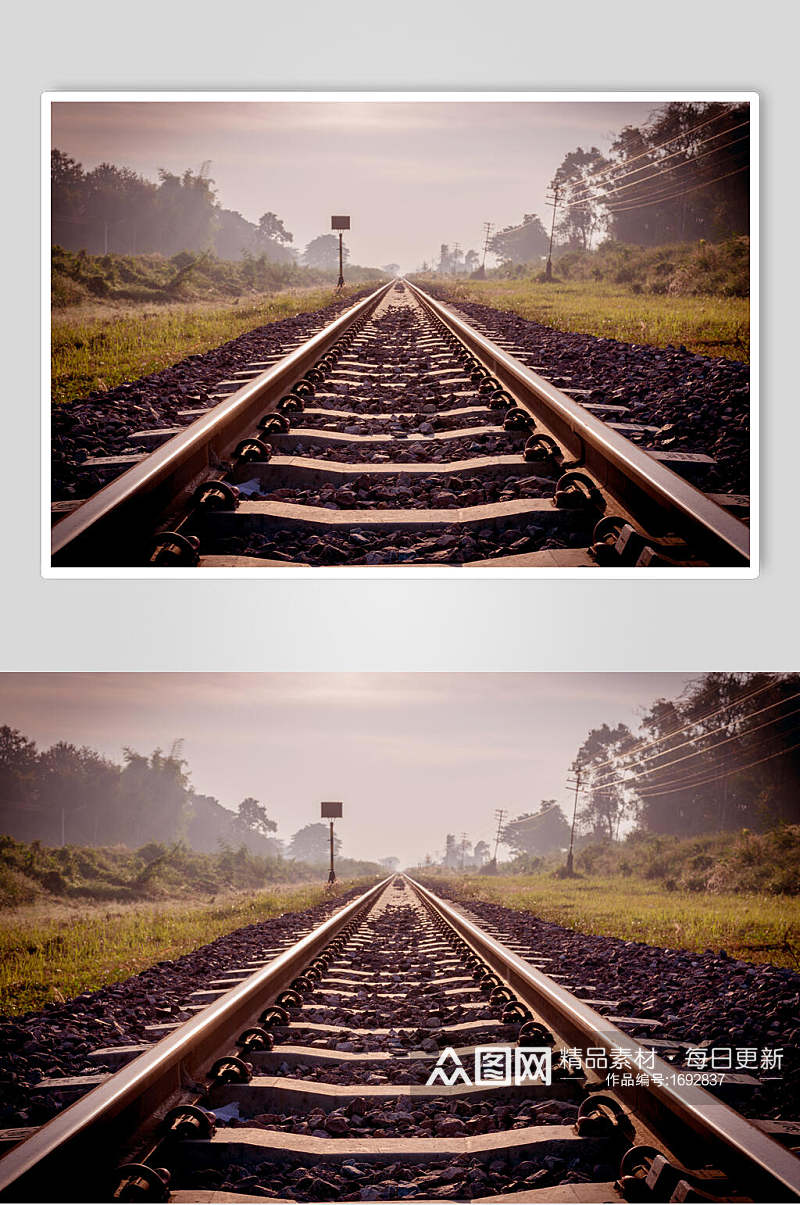 铁路风景远景高清摄影图片素材