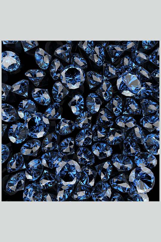 蓝色钻石钻戒饰品远景图片