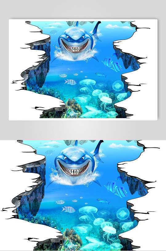 鲨鱼海洋世界海底世界d立体图