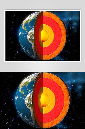 太空宇宙地球剖面图星球摄影图