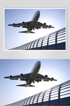 客运客机民航飞机起飞近景图片