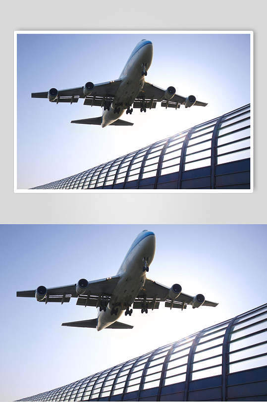 客运客机民航飞机起飞近景图片