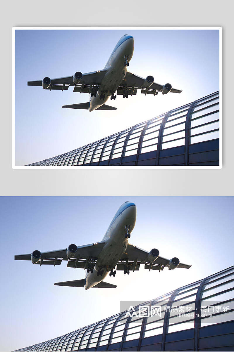 客运客机民航飞机起飞近景图片素材