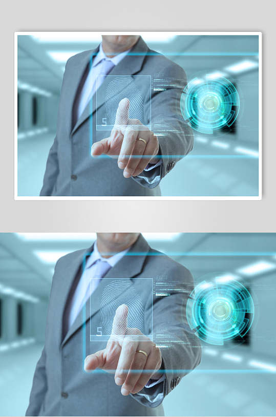 高科技触控指纹密码解锁高清图片