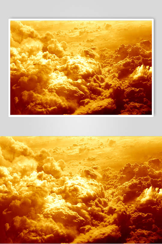 温暖黄色黄昏天空云朵摄影图