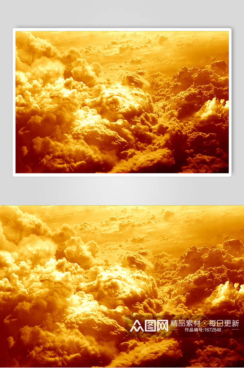 温暖黄色黄昏天空云朵摄影图素材